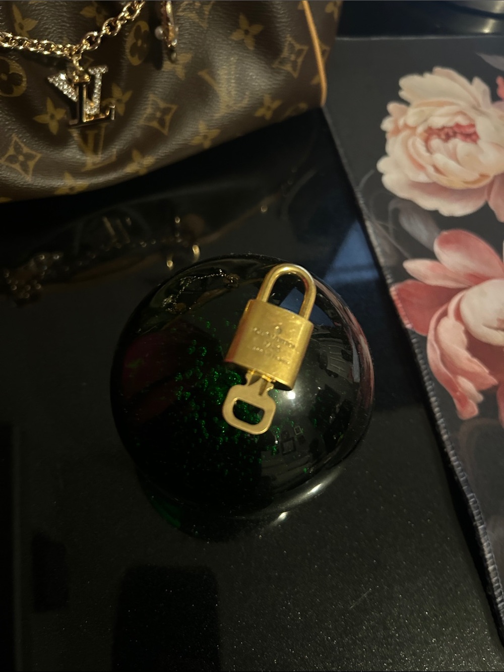 Louis Vuitton Gold-tone Mini Padlock Key Charm